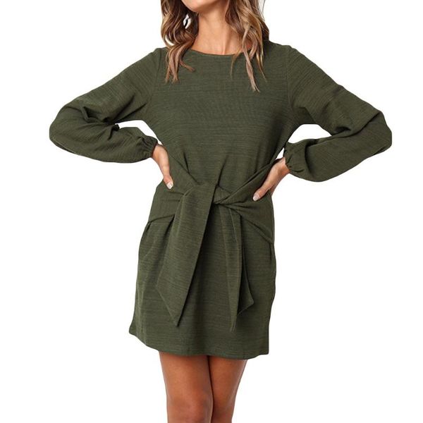casual dresses autumn winter 2021 fashion dress women o neck long sleeve sashes mini solid vestidos women's clothing s-xl, Black;gray
casual dresses autumn winter 2021 fashion dress women o neck long sleeve sashes mini solid vestidos women's clothing s-xl, Black;gray