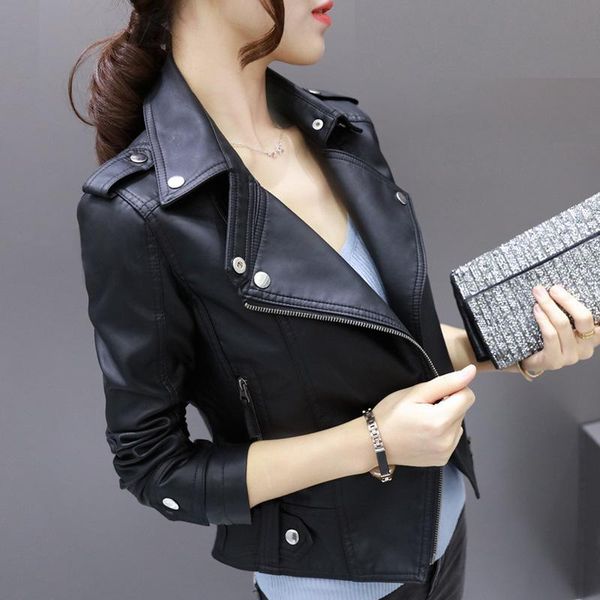 women's leather & faux 2021 fashion women autumn winter black jackets zipper basic coat turn-down collar biker jacket with blet 3xl
women's leather & faux 2021 fashion women autumn winter black jackets zipper basic coat turn-down collar biker jacket with blet 3xl