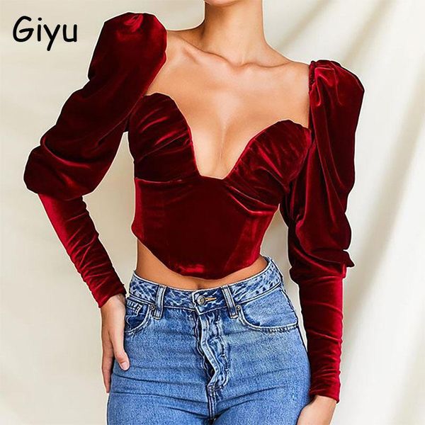 giyu velvet blouse women 2021 winter vintage elegant blusas off shoulder backless long sleeve shirt chemise femme crop women's blou, White
giyu velvet blouse women 2021 winter vintage elegant blusas off shoulder backless long sleeve shirt chemise femme crop women's blou, White