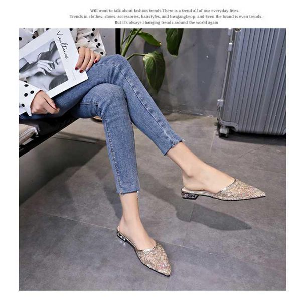slippers 2021 transparent air mesh pointed toe mules crystal square heel on lazy casual trendy slides female shoes women, Black
slippers 2021 transparent air mesh pointed toe mules crystal square heel on lazy casual trendy slides female shoes women, Black
