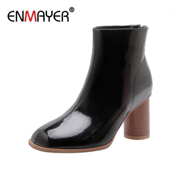 boots enmayer winter shoes women patent leather round toe heels rubber zip work & safety snow short plush1, Black
boots enmayer winter shoes women patent leather round toe heels rubber zip work & safety snow short plush1, Black