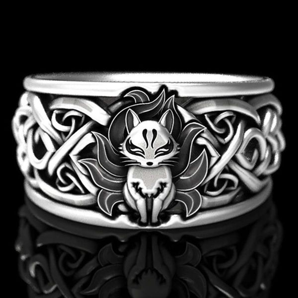 new viking celtic men's fox ring, Black 
new viking celtic men's fox ring, Black