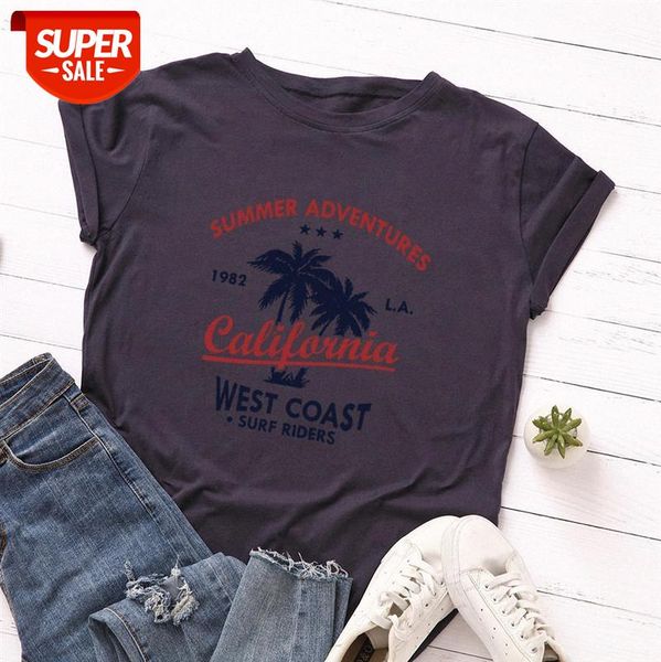spot cross-border european and american women's creative coconut loose round neck short-sleeved cotton t-shirt women #v06a, White
spot cross-border european and american women's creative coconut loose round neck short-sleeved cotton t-shirt women #v06a, White