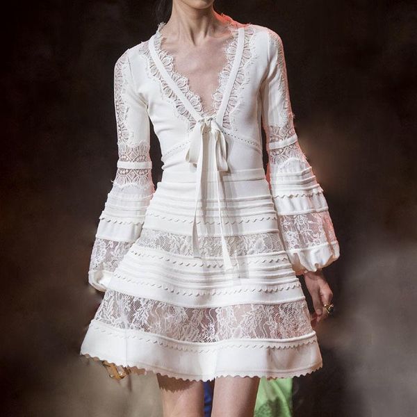 fashion v neck lace lady dress white long sleeve patchwork elegant solid black a line birthday for women casual dresses, Black;gray
fashion v neck lace lady dress white long sleeve patchwork elegant solid black a line birthday for women casual dresses, Black;gray