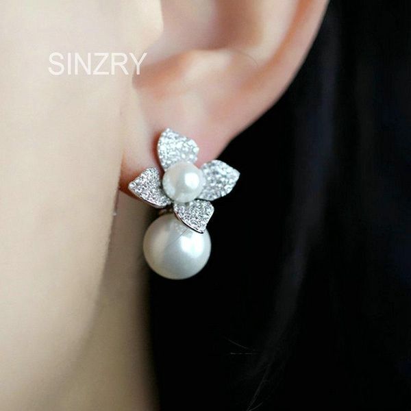stud sinzry trendy cubic zirconia flower earrings elegant korean stylish sweety synthetic pearl for women, Golden;silver
stud sinzry trendy cubic zirconia flower earrings elegant korean stylish sweety synthetic pearl for women, Golden;silver