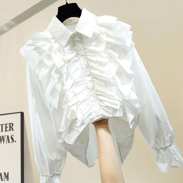 women's blouses & shirts blouse woman style pleated frilled joint bell sleeve mid-length shirt lady's sweet loose office women cl, White
women's blouses & shirts blouse woman style pleated frilled joint bell sleeve mid-length shirt lady's sweet loose office women cl, White