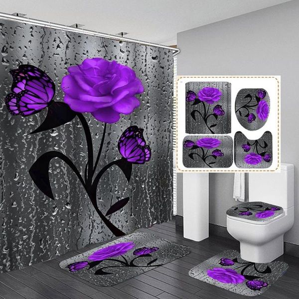 4pcs/set christmas printing shower curtain toilet seat cover and rug bath mat home bathroom set curtains
4pcs/set christmas printing shower curtain toilet seat cover and rug bath mat home bathroom set curtains
