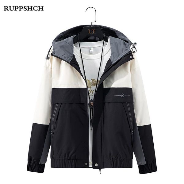 men 2021 spring autumn hooded workwear jacket casual fashion slim geometric pattern long sleeve men's jackets, Black;brown
men 2021 spring autumn hooded workwear jacket casual fashion slim geometric pattern long sleeve men's jackets, Black;brown