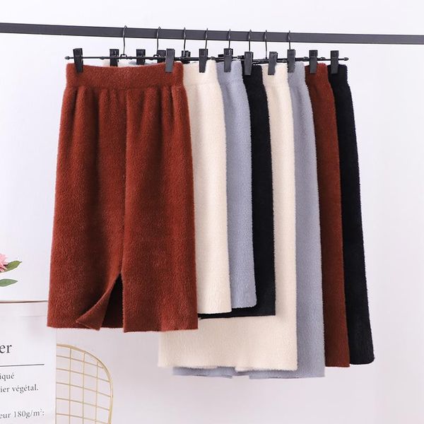 synthetic mink cashmere knit skirt women autumn winter korean chic back slit high waist wrap pencil skirts womens rokjes, Black
synthetic mink cashmere knit skirt women autumn winter korean chic back slit high waist wrap pencil skirts womens rokjes, Black