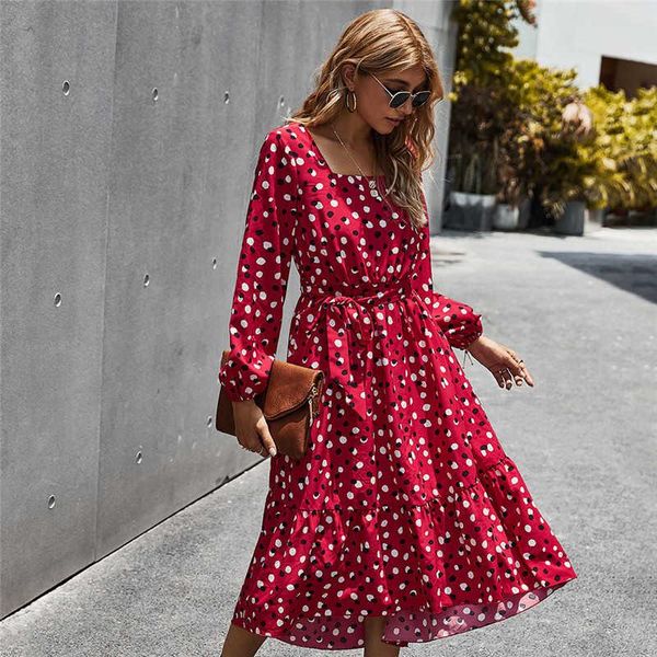 casual dresses ladies elegant goal square dot print dress female 2021 fall complete winter sleeve meager bandage midi, Black;gray
casual dresses ladies elegant goal square dot print dress female 2021 fall complete winter sleeve meager bandage midi, Black;gray