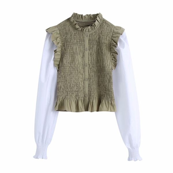 casual woman ruffles patchwork stretchy blouses spring fashion ladies puff sleeve shirt female elegant button 210515, White
casual woman ruffles patchwork stretchy blouses spring fashion ladies puff sleeve shirt female elegant button 210515, White