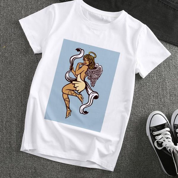 summer retro harajuku white women clothing beauty printed thin section short sleeve femme
summer retro harajuku white women clothing beauty printed thin section short sleeve femme