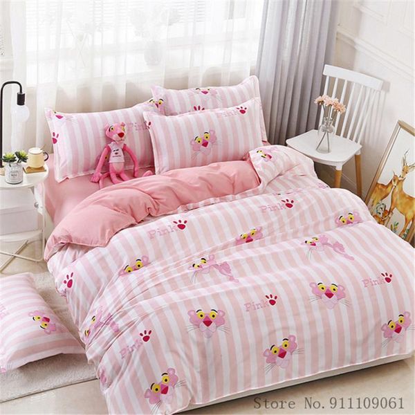 bedding sets home textile duvet cover sheet pillowcase children and set pink stripe panther pattern king single size bedclothes
bedding sets home textile duvet cover sheet pillowcase children and set pink stripe panther pattern king single size bedclothes