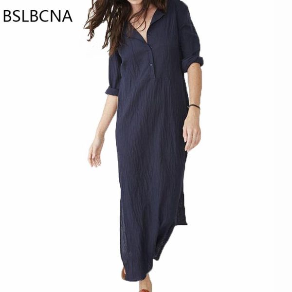 casual dresses 2021 european american vintage women plus size long sleeve button loose summer autumn maxi dress female vestido a390, Black;gray
casual dresses 2021 european american vintage women plus size long sleeve button loose summer autumn maxi dress female vestido a390, Black;gray