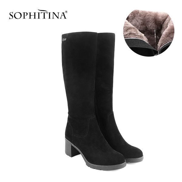 sophitina handmade warm wool boot quality kid suede round toe square high heel shoes knee-high party woman boot casual b24 210513, Black
sophitina handmade warm wool boot quality kid suede round toe square high heel shoes knee-high party woman boot casual b24 210513, Black