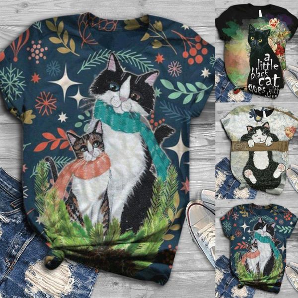 women's t-shirt 2021 women cat casual print cotton cute short sleeve summer o-neck cartoon printing harajuku, White
women's t-shirt 2021 women cat casual print cotton cute short sleeve summer o-neck cartoon printing harajuku, White