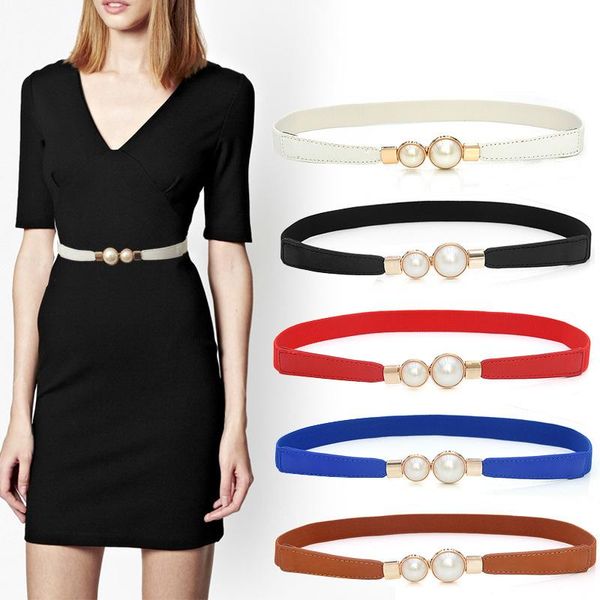 belts 2021 women dress decorative french pearl buckle elastic for girl waist rope pu leather chain fine correas para mujer, Black;brown
belts 2021 women dress decorative french pearl buckle elastic for girl waist rope pu leather chain fine correas para mujer, Black;brown