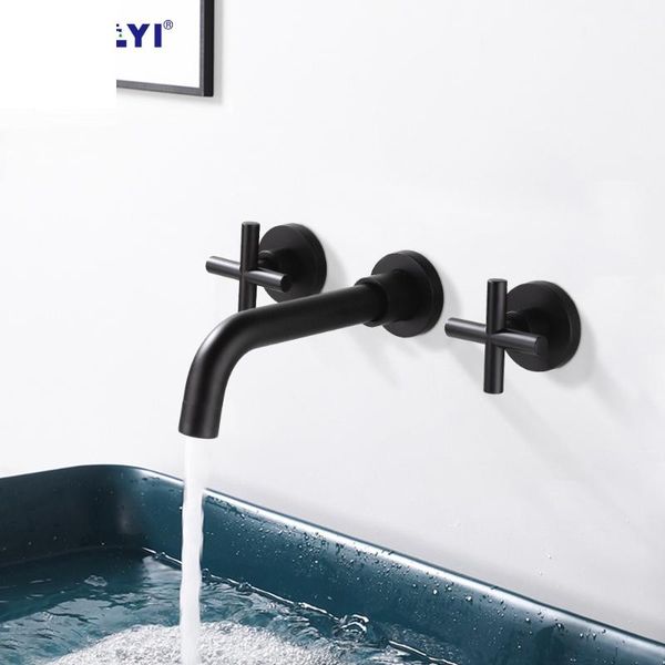 matte black brass double handle wall mounted bathroom faucets sink faucet & cold water taps basin mixer brushed gold tap set
matte black brass double handle wall mounted bathroom faucets sink faucet & cold water taps basin mixer brushed gold tap set