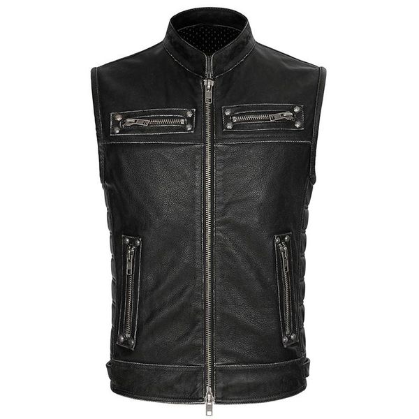 men 2021 american bikers leather vest plus size 4xl genuine cowhide spring slim fit motorcycle waistcoat men's vests, Black;white
men 2021 american bikers leather vest plus size 4xl genuine cowhide spring slim fit motorcycle waistcoat men's vests, Black;white