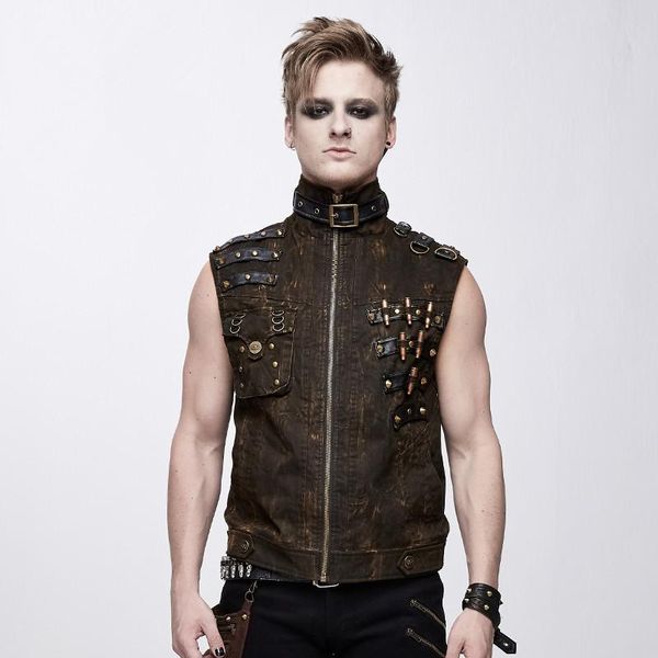 punk brown vest coat men's waistcoat mesh work sleeveless men jacket cross ties back male with pocket vests, Black;white
punk brown vest coat men's waistcoat mesh work sleeveless men jacket cross ties back male with pocket vests, Black;white