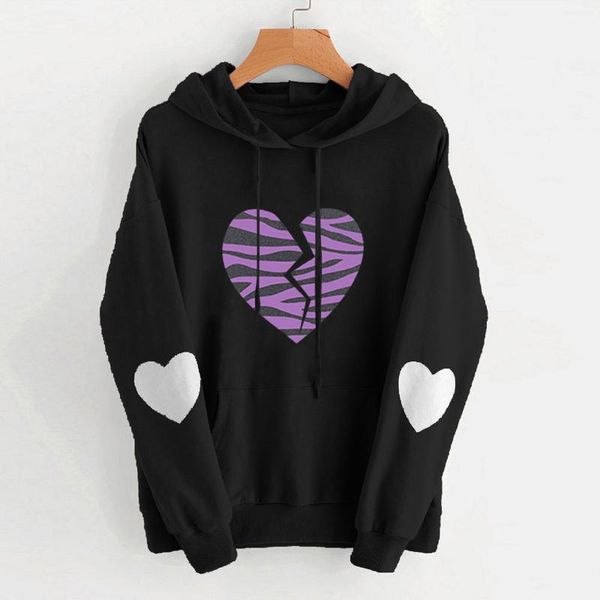 women's hoodies & sweatshirts women casual heart-shaped print solid loose drawstring sweatshirt long sleeve hooded 2021 autumn female p, Black
women's hoodies & sweatshirts women casual heart-shaped print solid loose drawstring sweatshirt long sleeve hooded 2021 autumn female p, Black