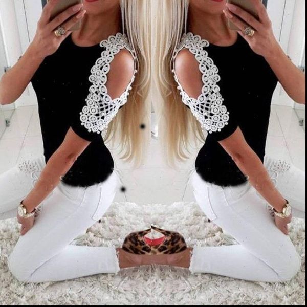 style fashion summer cotton beading womens blouses short sleeve casual hollow out lace patchwork blouse, White
style fashion summer cotton beading womens blouses short sleeve casual hollow out lace patchwork blouse, White