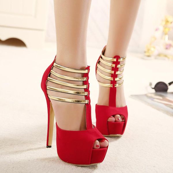 dress shoes high heeled hollow platform sandals night club single large women's 35-45, Black
dress shoes high heeled hollow platform sandals night club single large women's 35-45, Black