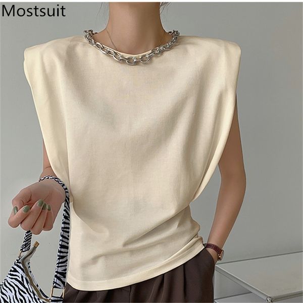 summer stylish cotton t shirt ees women sleeveless o-neck chain spliced pullover korean fashion high street ops 210514, White
summer stylish cotton t shirt ees women sleeveless o-neck chain spliced pullover korean fashion high street ops 210514, White