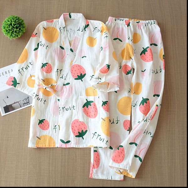 seven sleeve japanese style women sleepwear kimono pajamas set spring and autumn 100% gauze home clothes cute sweet two p, Black;red
seven sleeve japanese style women sleepwear kimono pajamas set spring and autumn 100% gauze home clothes cute sweet two p, Black;red