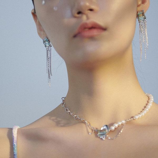 earrings & necklace mogaku fashion jewelry sets women long tassels crystal stitching pearl party wedding temperament accessories, Silver
earrings & necklace mogaku fashion jewelry sets women long tassels crystal stitching pearl party wedding temperament accessories, Silver