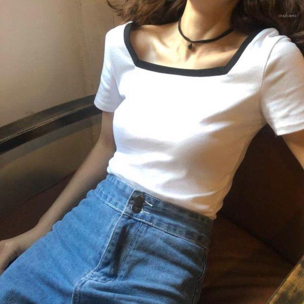 women's t-shirt white u-neck slim fitting short sleeve tight neckline 2021 cotton bottomed shirt low collar top
women's t-shirt white u-neck slim fitting short sleeve tight neckline 2021 cotton bottomed shirt low collar top