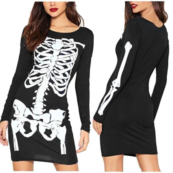 casual dresses halloween costumes cosplay dress women's long sleeve skeleton print o-neck pullover mini ladies, Black;gray
casual dresses halloween costumes cosplay dress women's long sleeve skeleton print o-neck pullover mini ladies, Black;gray