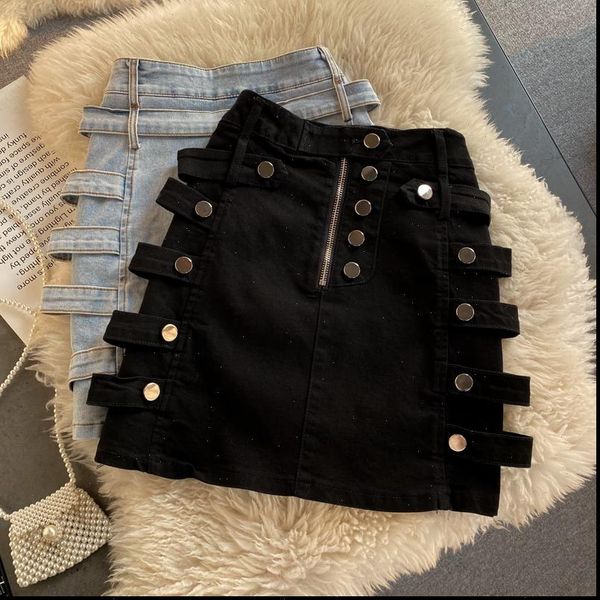 spring and summer fashion slim women skirt high waist wild breasted a line denim, Black
spring and summer fashion slim women skirt high waist wild breasted a line denim, Black