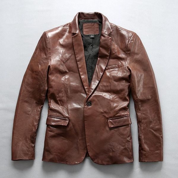 jackets men's genuine brand outwear soft thick sheep leather vintage classic form jacket for male single breasted coat & faux, Black
jackets men's genuine brand outwear soft thick sheep leather vintage classic form jacket for male single breasted coat & faux, Black