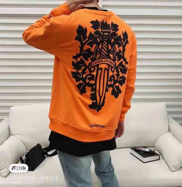 and tide style winter autumn sweater limited orange rattan flower sword printed terry long sleeve pullover for men women, Black
and tide style winter autumn sweater limited orange rattan flower sword printed terry long sleeve pullover for men women, Black