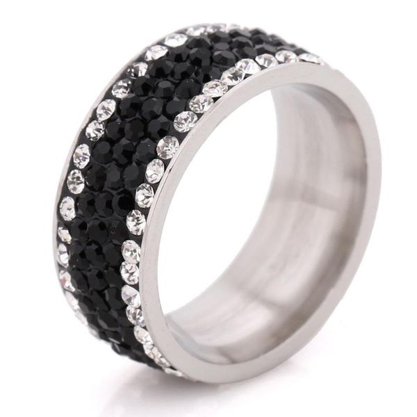 cluster rings arrival fashion jewelry ring white crystal and black design stainless steel for grils, Golden;silver
cluster rings arrival fashion jewelry ring white crystal and black design stainless steel for grils, Golden;silver