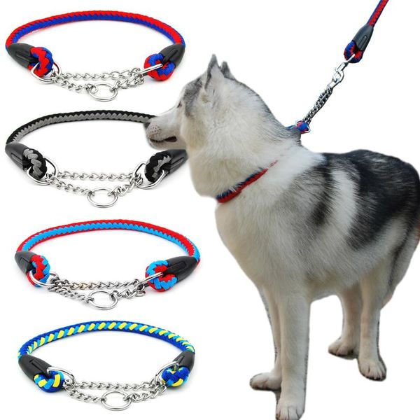 dog apparel martingal rope collar slip chains pinch choke with welded link chain training accessories for large dogs
dog apparel martingal rope collar slip chains pinch choke with welded link chain training accessories for large dogs
