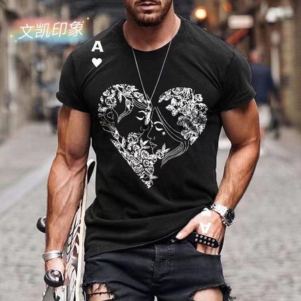 men's dress shirts summer t-shirt short sleeve casual pullover personalized love printing, White;black
men's dress shirts summer t-shirt short sleeve casual pullover personalized love printing, White;black