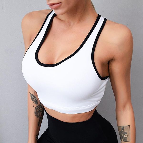 women solid color sports yoga bra dry quick fitness vest style beauty back running tank gym underwear clothing, White;black
women solid color sports yoga bra dry quick fitness vest style beauty back running tank gym underwear clothing, White;black