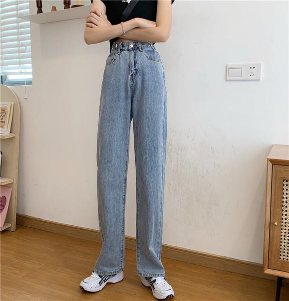 women's jeans retro style wide leg high waist slim straight 2021 fashion blue mopping trousers
women's jeans retro style wide leg high waist slim straight 2021 fashion blue mopping trousers