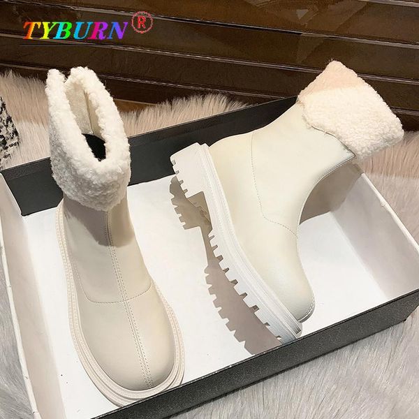 boots 2021 ankle for women thick bottom round toe leather winter warm all-match botas feminina platform shoes 35-40, Black
boots 2021 ankle for women thick bottom round toe leather winter warm all-match botas feminina platform shoes 35-40, Black