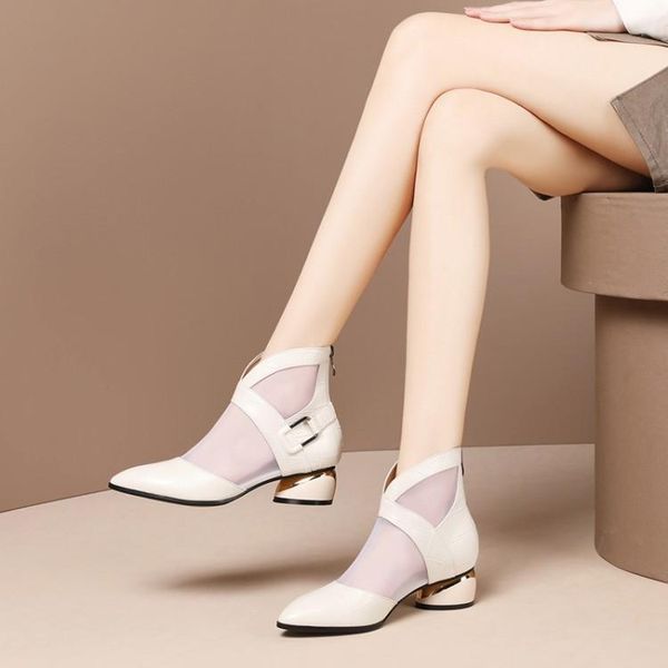 boots sandal women 2021 summer genuine leather pointed toe mesh ankle woman hollow belt buckle sandals shoes la0030, Black
boots sandal women 2021 summer genuine leather pointed toe mesh ankle woman hollow belt buckle sandals shoes la0030, Black