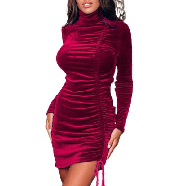 casual dresses women autumn winter drawstring turtleneck solid color long sleeve ladies bodycon mini dress, Black;gray
casual dresses women autumn winter drawstring turtleneck solid color long sleeve ladies bodycon mini dress, Black;gray