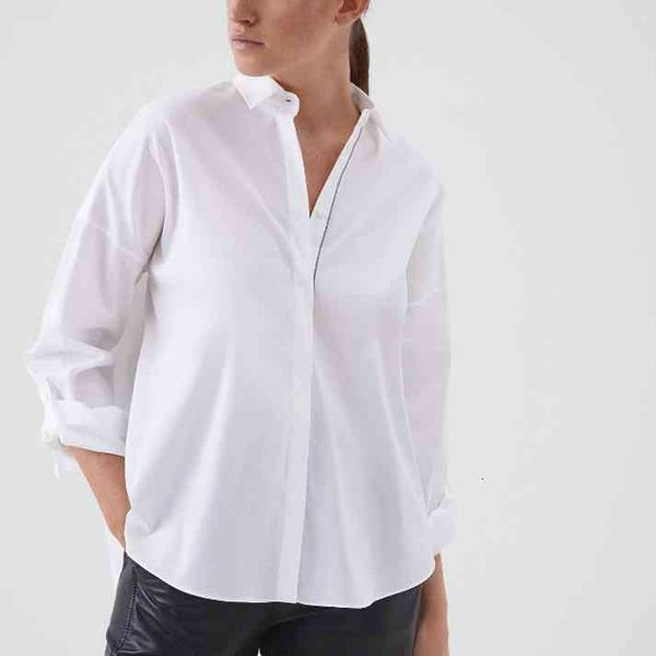 women's blouses & shirts blouse spring and summer 2021 novel european american casual shiny women's polo, White
women's blouses & shirts blouse spring and summer 2021 novel european american casual shiny women's polo, White