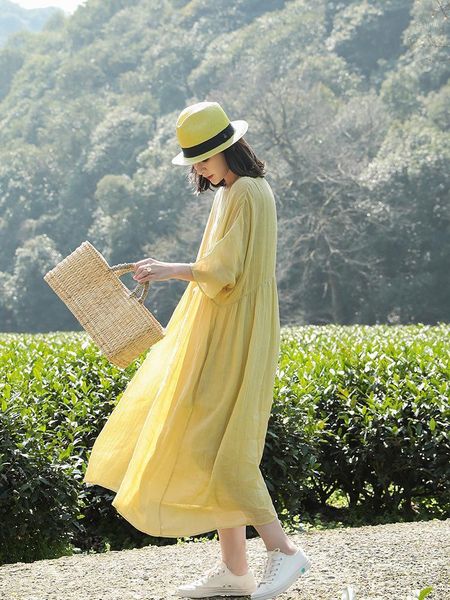 two piece dress literature and art women's cotton ramie 2021 spring summer round neck 7 / 6 sleeve twisted fine wrinkle texture, White
two piece dress literature and art women's cotton ramie 2021 spring summer round neck 7 / 6 sleeve twisted fine wrinkle texture, White