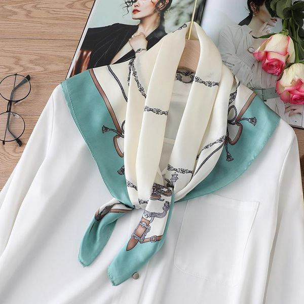 scarves summer silk scarf 2021 square women shawls and wraps fashion print office small neck hijabs foulard 70cm, Blue;gray
scarves summer silk scarf 2021 square women shawls and wraps fashion print office small neck hijabs foulard 70cm, Blue;gray