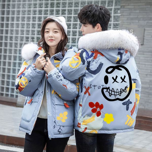 2021 new little devil graffiti men's couple down jacket thickened korean version of the big fur collar men and women same ja, Black
2021 new little devil graffiti men's couple down jacket thickened korean version of the big fur collar men and women same ja, Black