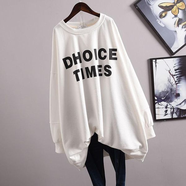 women's t-shirt 2021 autumn korean women oversize loose thin wild sweater trend lazy letter printing fashion, White
women's t-shirt 2021 autumn korean women oversize loose thin wild sweater trend lazy letter printing fashion, White