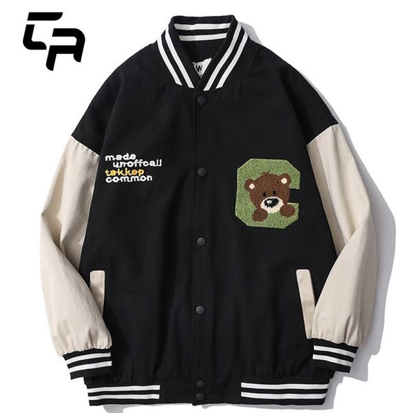 men's jackets hip hop varsity men women furry bear embroidery fashion baseball coats casual streewear 2021fw bomber jacket, Black;brown
men's jackets hip hop varsity men women furry bear embroidery fashion baseball coats casual streewear 2021fw bomber jacket, Black;brown