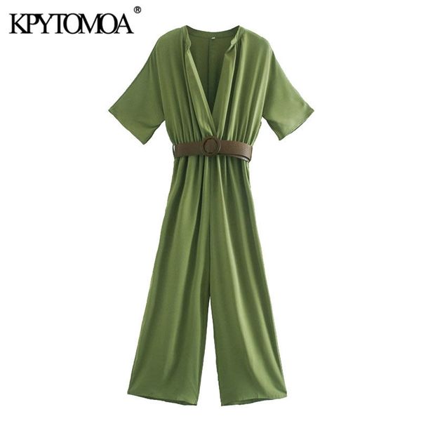 women chic fashion with belt pleated jumpsuits vintage v neck short sleeve elastic waist female playsuits mujer 210420, Black;white
women chic fashion with belt pleated jumpsuits vintage v neck short sleeve elastic waist female playsuits mujer 210420, Black;white